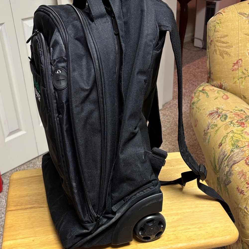 Leeds Black Rolling Laptop Backpack - Professional Travel Bag